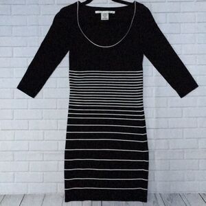 Max Studio scoop neck black & white knit dress XS